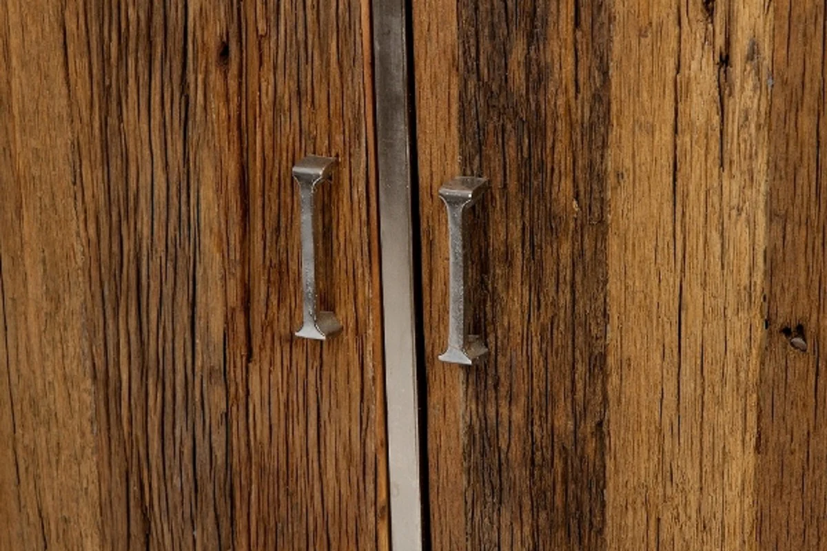 Casa Padrino aparador de lujo con 2 puertas y 1 cajón marrón / plata 90 x 40 x H. 86 cm - Muebles de Lujo