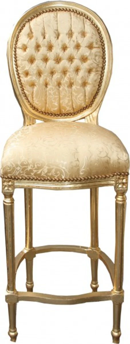 Patr¨®n Casa Padrino barroco Silla de la barra de oro / oro - alta silla de la barra taburete taburete - Muebles club