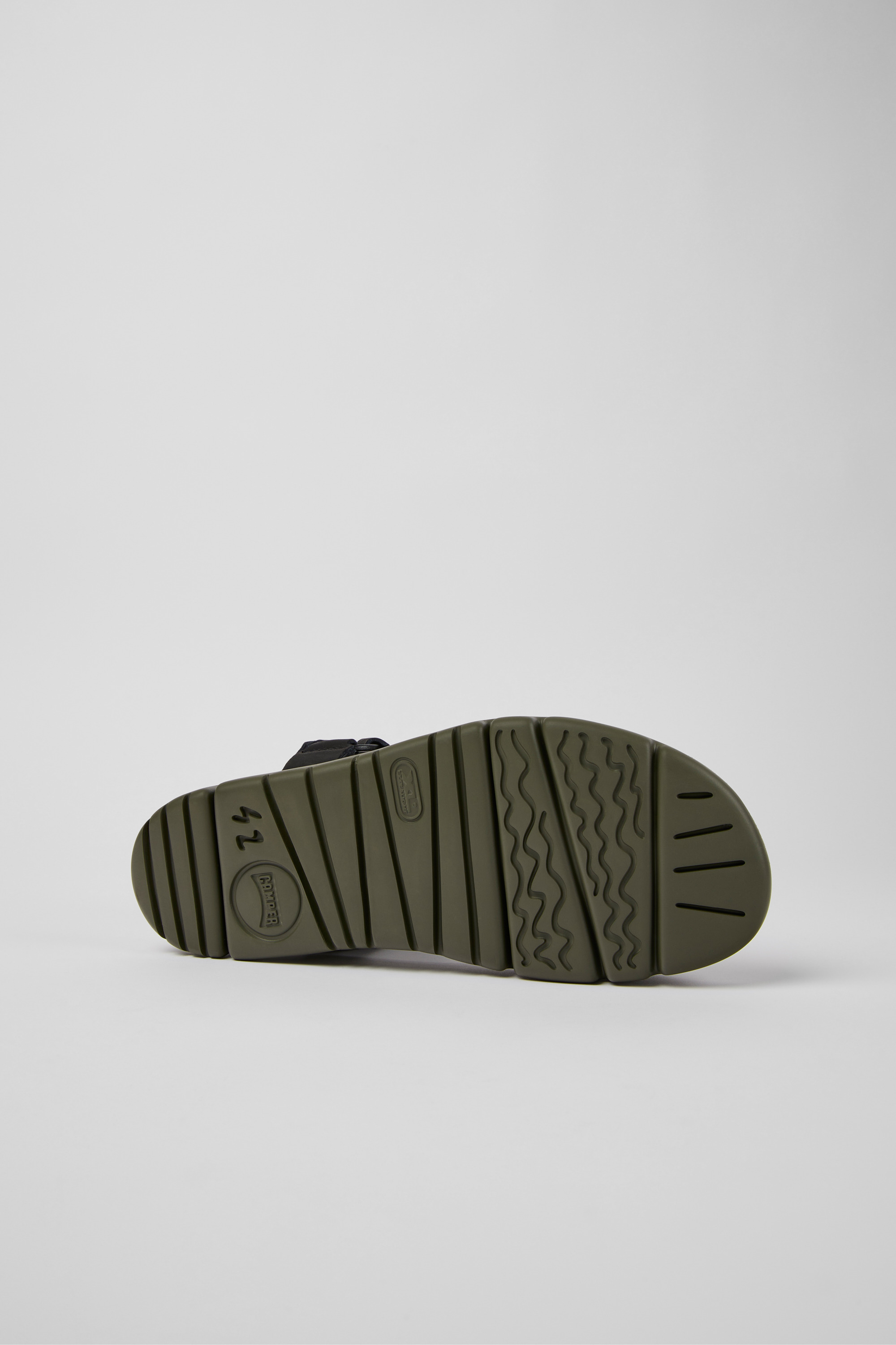 Oruga - Black leather sandals for men