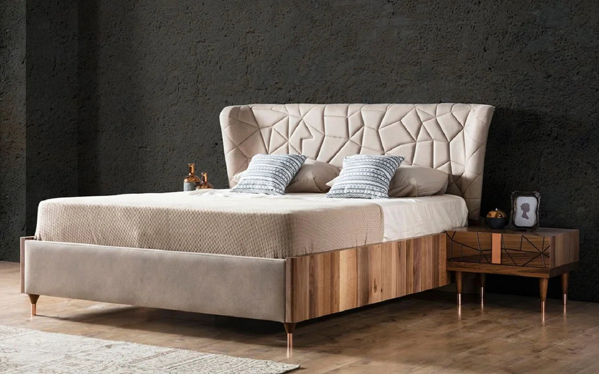 Casa Padrino conjunto de mesita de noche de lujo marrón / cobre 60 x 50 x A. 41 cm - Mesitas de noche de madera maciza con cajón - Muebles de dormitorio - Muebles de hotel - Muebles de lujo