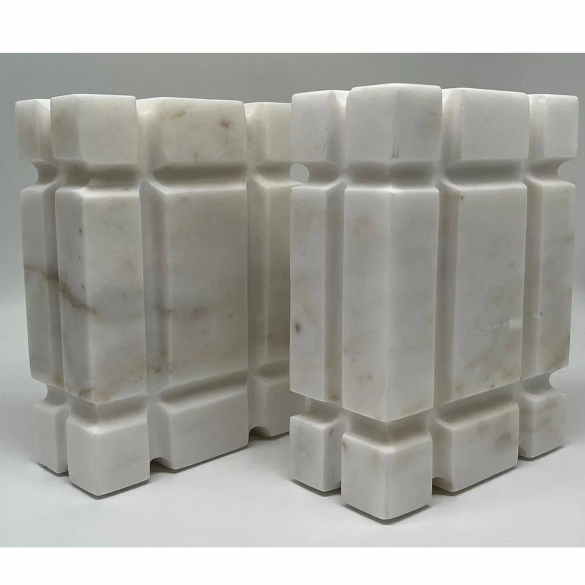 Casa Padrino conjunto de sujetalibros decorativos de m¨¢rmol de lujo blanco - Accesorios decorativos