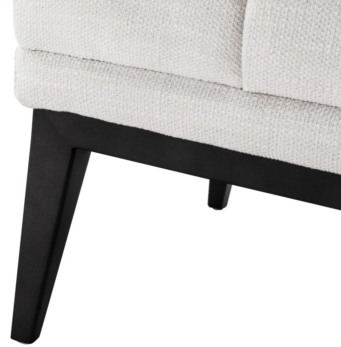 Casa Padrino taburete de pie de lujo blanco / negro 65 x 53 x H. 44 cm - Taburete Rectangular con Patas de Acero Inoxidable - Muebles de Sal¨®n