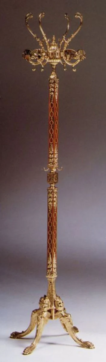 Casa Padrino perchero barroco de lujo oro / marr¨®n 40 x 40 x A. 175 cm - Perchero de lat¨®n noble - Perchero de Hotel Barroco