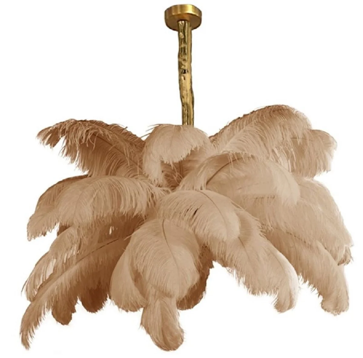 Casa Padrino lámpara colgante de lujo palmera caqui / oro 100 x 100 x H. 40 cm - Lámpara colgante moderna en diseño de palmera - Luces de Lujo - Calidad de Lujo