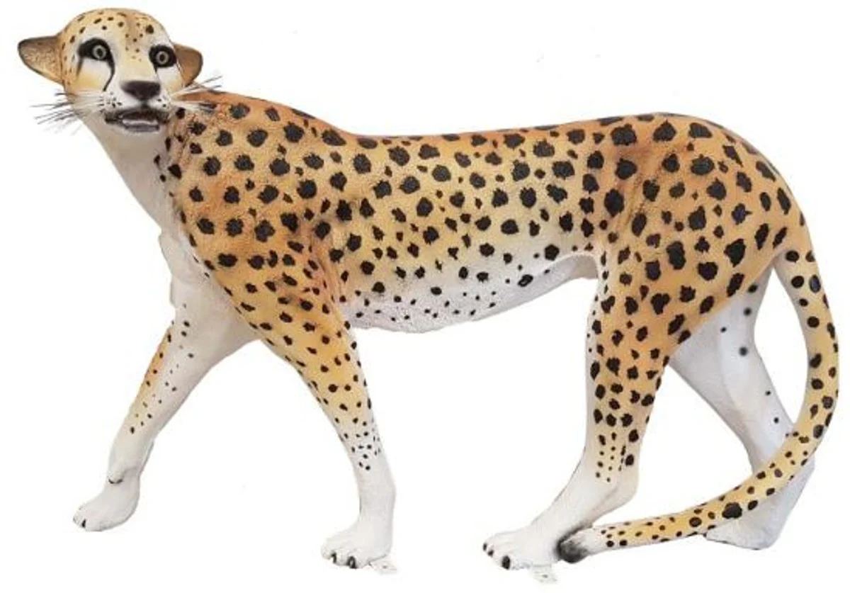 Casa Padrino figura decorativa guepardo naranja / blanco / negro 135 x A. 85 cm - Escultura decorativa resistente a la intemperie de tamaño natural - Decoración Jardín