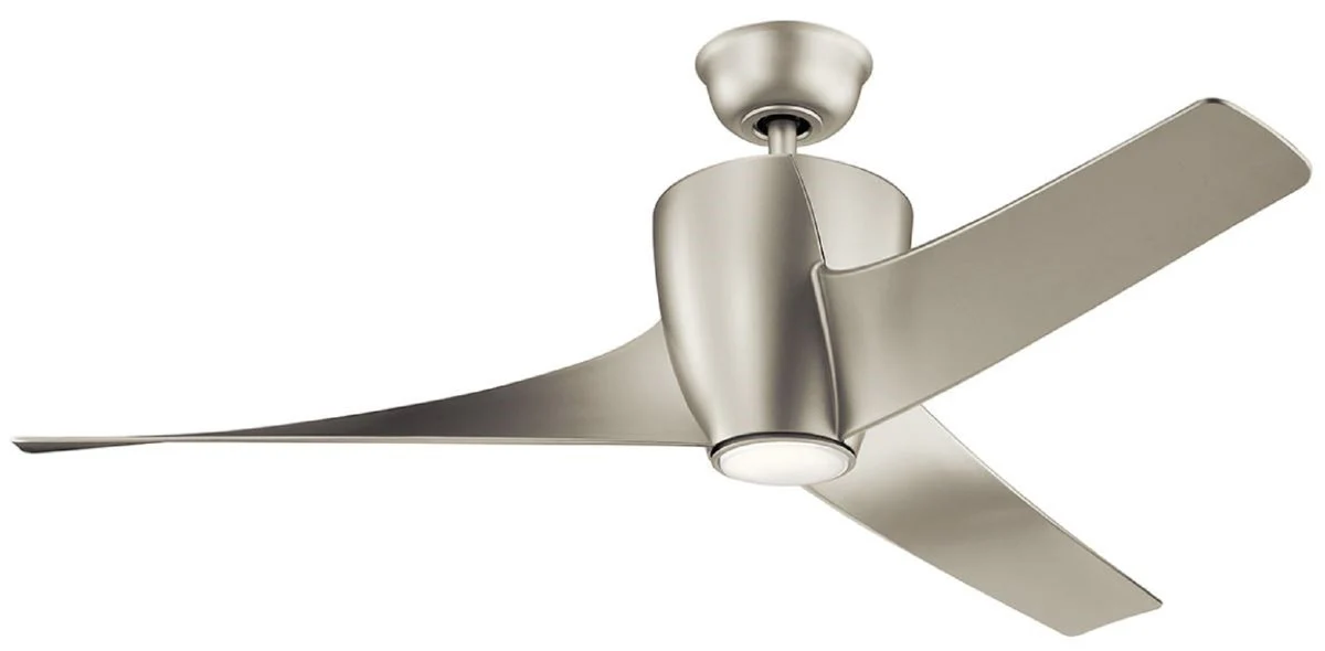 Casa Padrino ventilador de techo de lujo plata 142 x A. 41 cm - Ventilador moderno regulable con iluminación LED y control remoto - Accesorios de Lujo