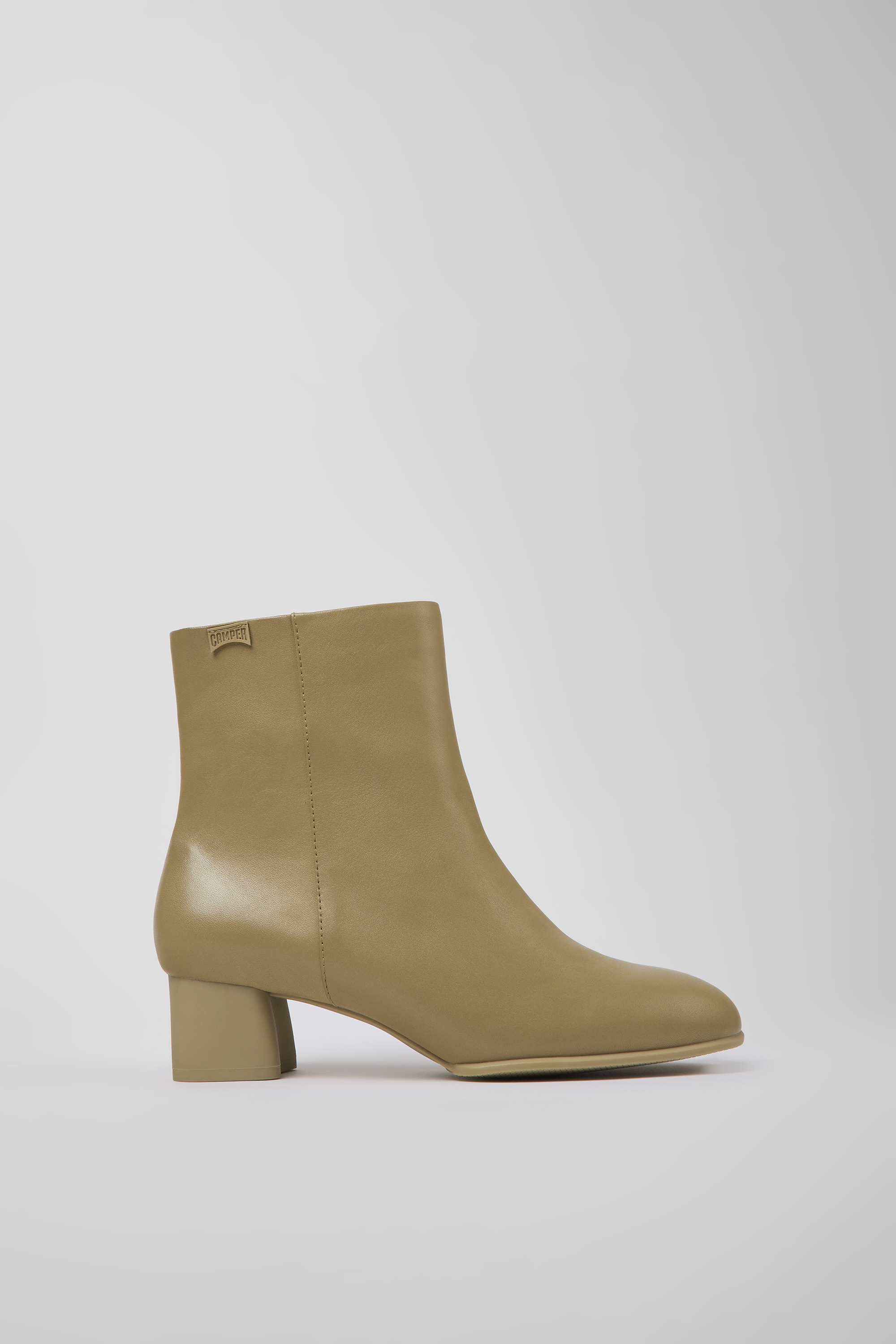 Katie - Beige leather ankle boots for women