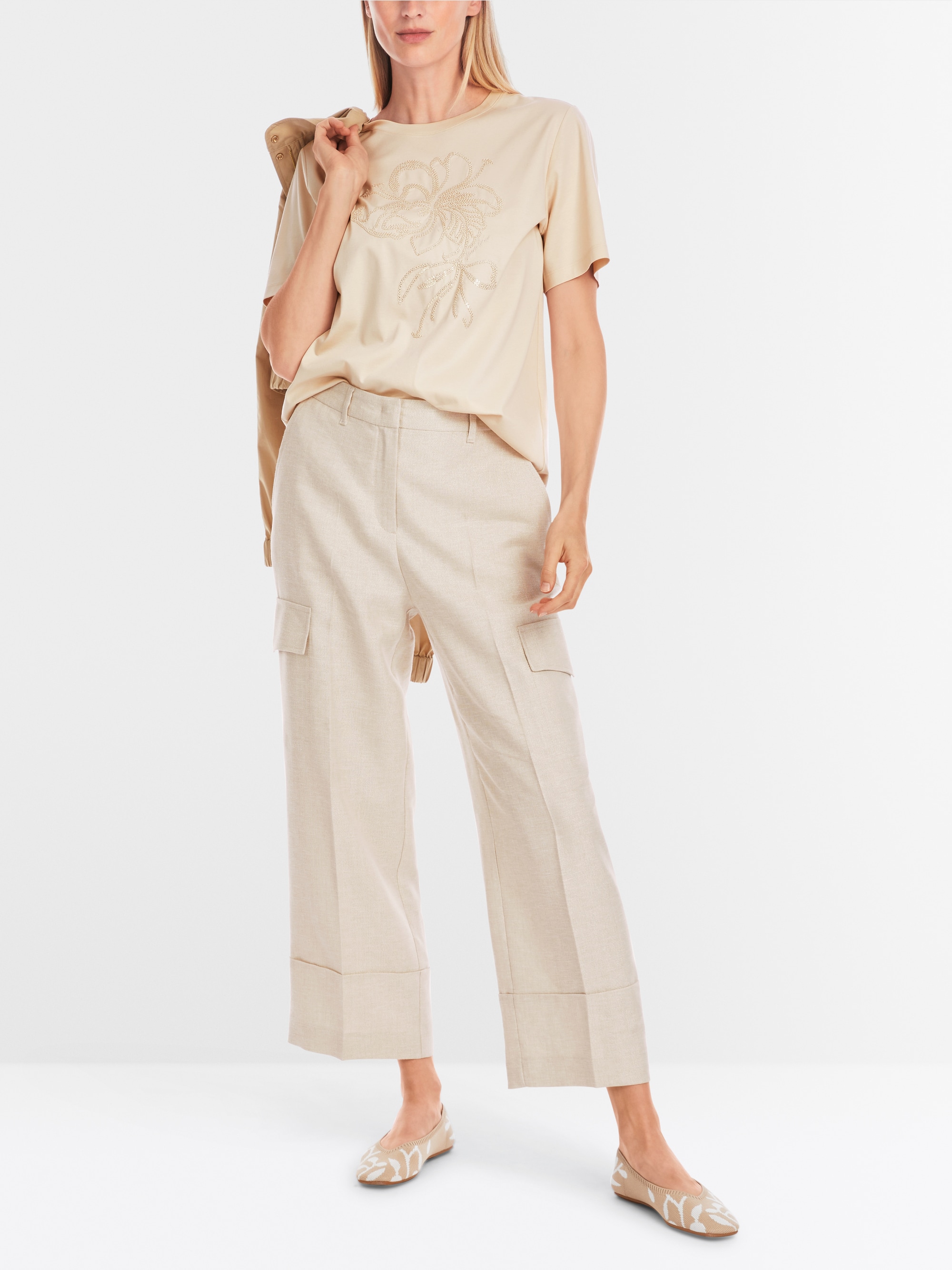 Marc-Cain Embroidered T-shirt in pure cotton