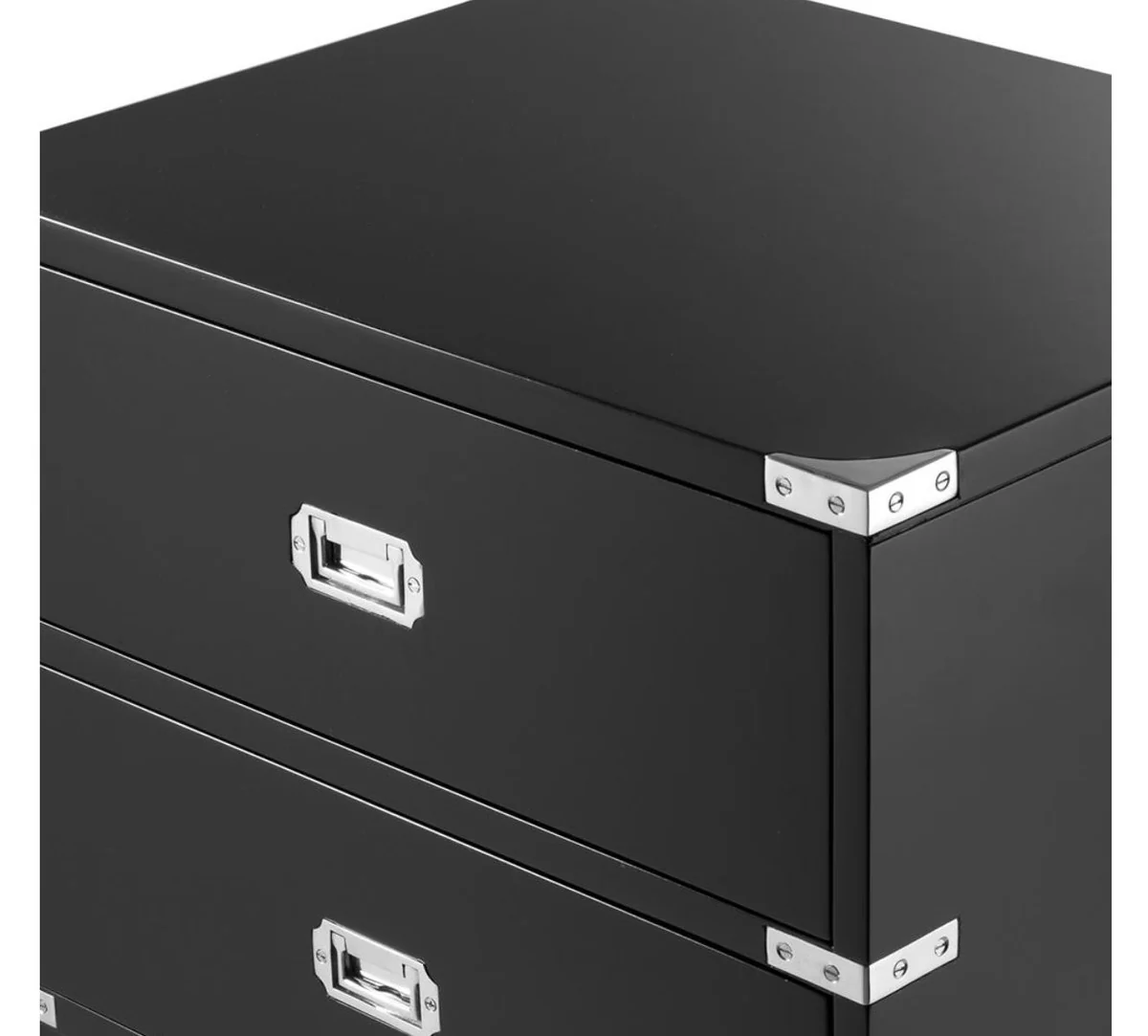 Casa Padrino mesa auxiliar de lujo con 3 cajones negro 71 x 40,5 x H. 74 cm - Mobiliario de Sala de Estar