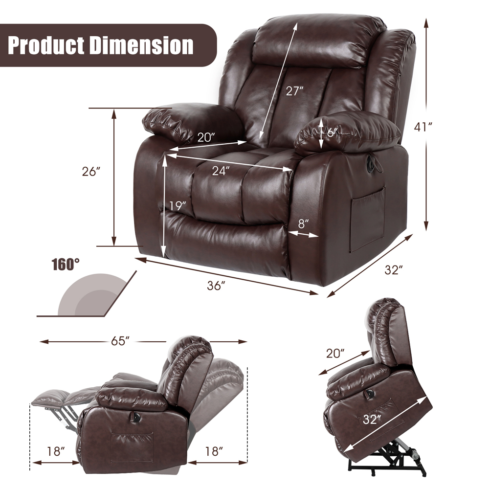 Clearance Sale Best MassageTheater Seating for Home| Power Electric Recliner Chair Movie Theater Seats with USB Port, Side Pocket