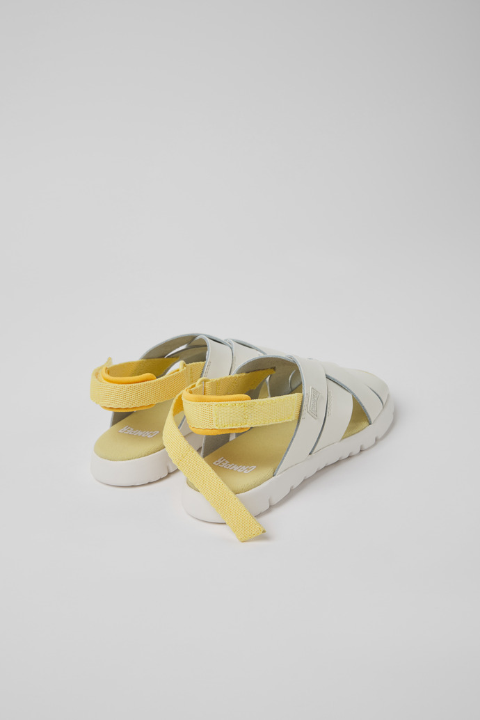 Caterpillar White leather and fabric sandals for boys