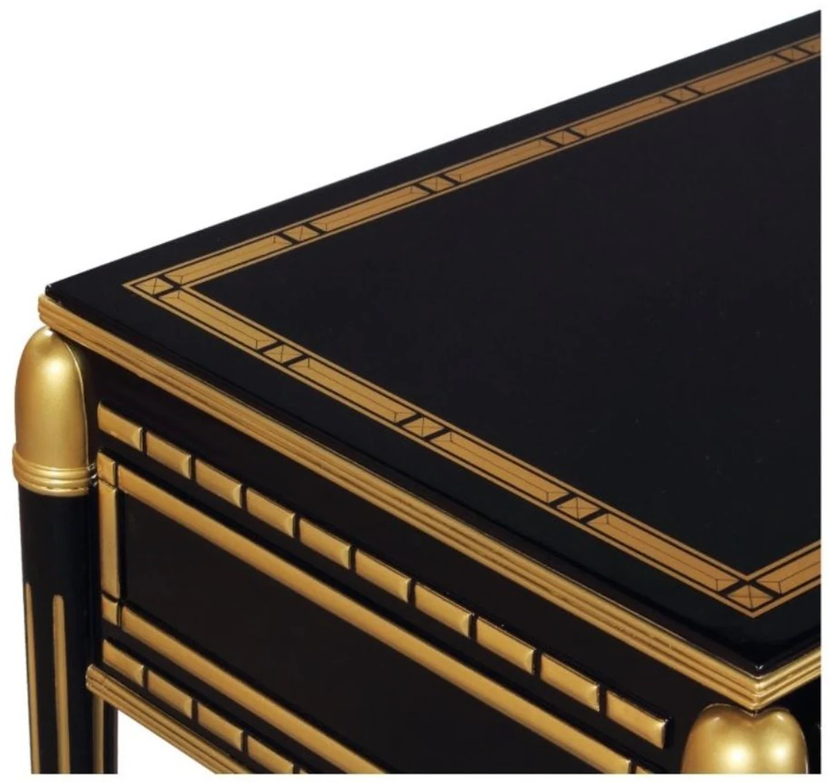 Casa Padrino mesa consola de lujo negro / oro 171 x 46 x H. 80 cm - Consola de Lujo con 4 Cajones