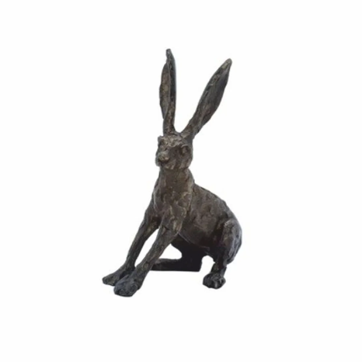 Casa Padrino figura decorativa de bronce conejo A. 17 cm - Escultura de bronce