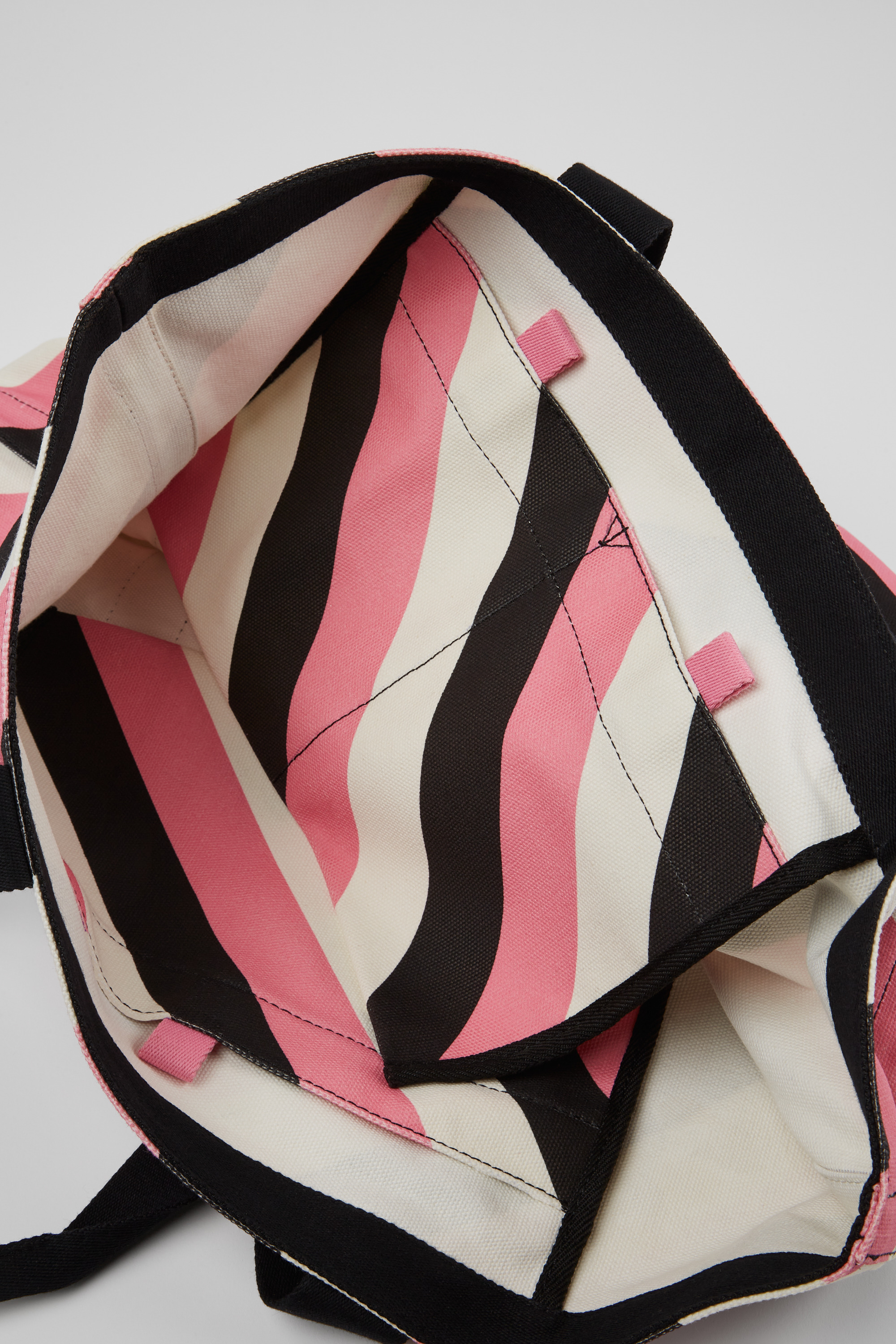 Ado - Black, pink, and white recycled cotton tote bag