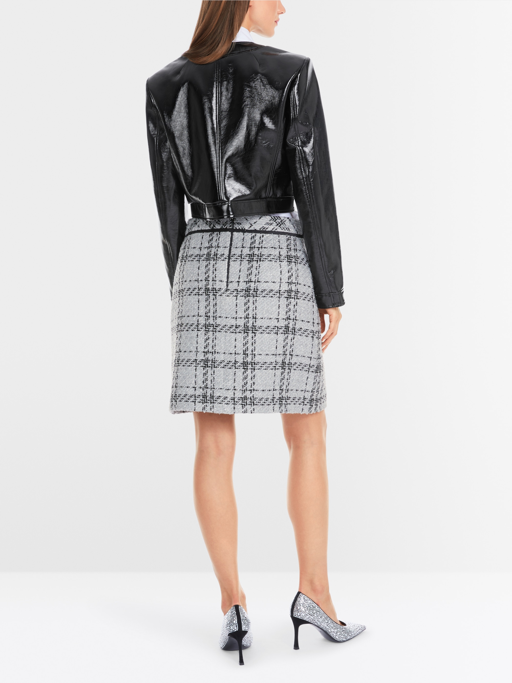 Marc-Cain Check skirt with lurex