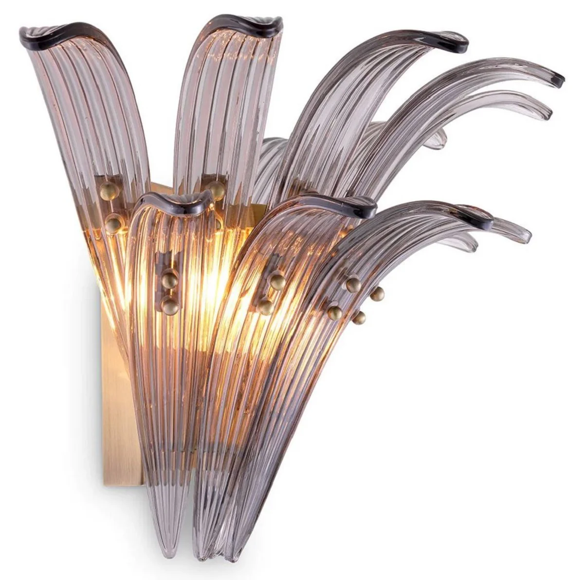 Casa Padrino l¨¢mpara de pared de lujo gris / lat¨®n 49 x 27 x A. 30 cm - Luces de lujo