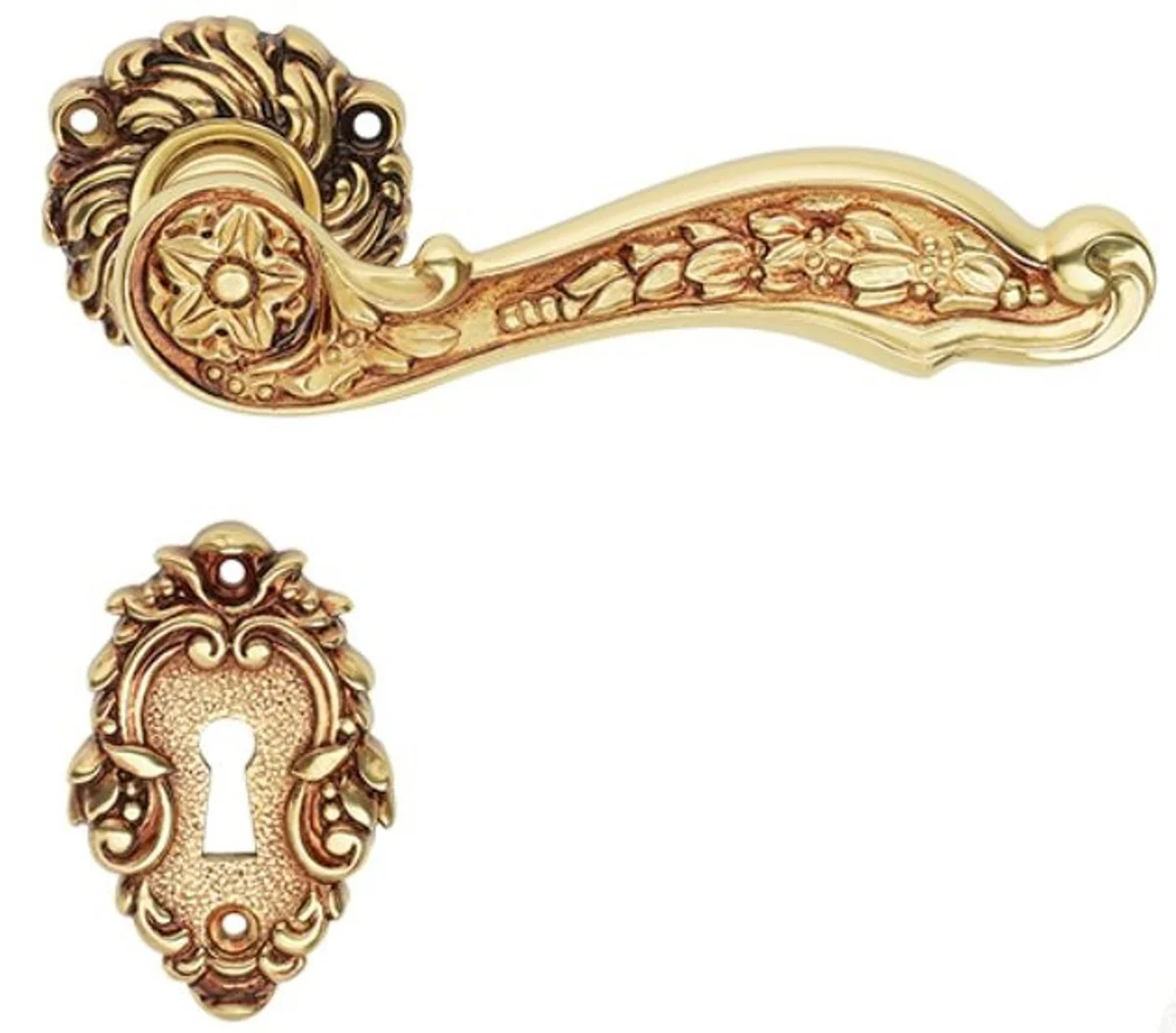 Casa Padrino conjunto de manija de puerta Art Nouveau de oro franc¨¦s 15,4 x H. 5,4 cm - Accesorios Barroco y Art Nouveau
