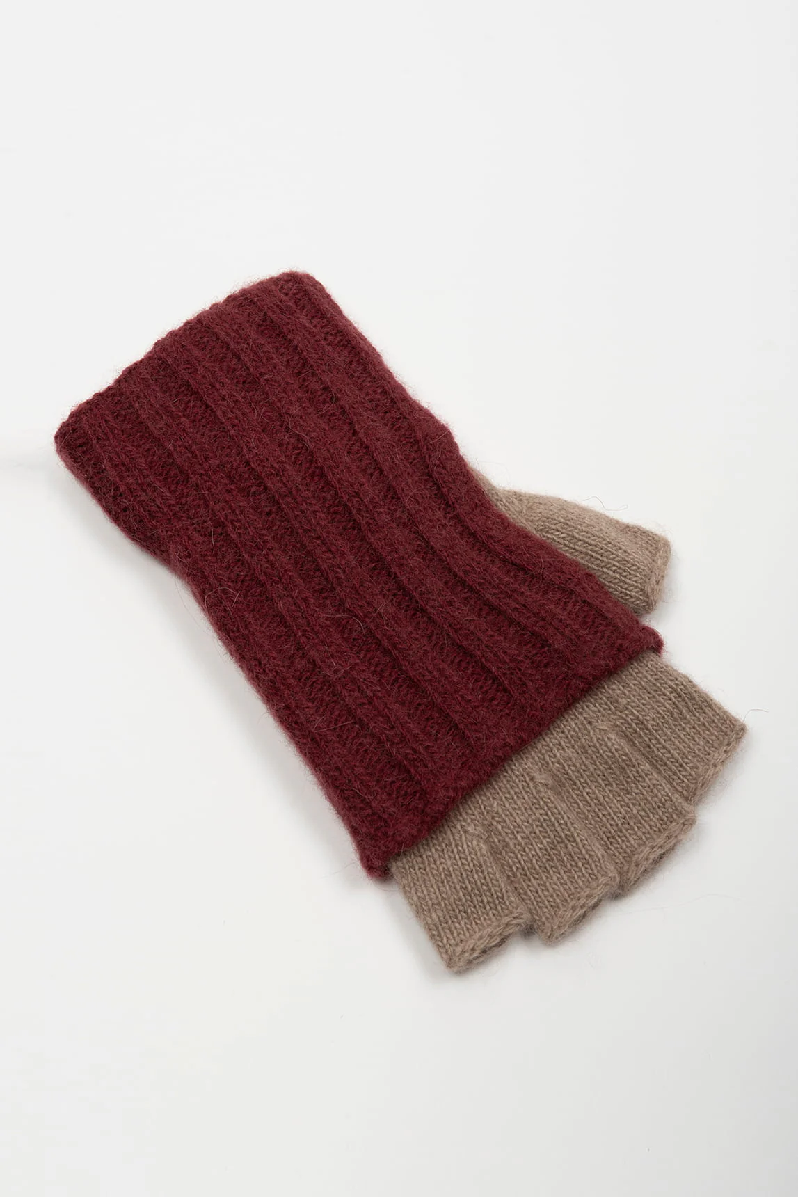 Rivera-spain Guantes mitón Lotte burdeos y topo