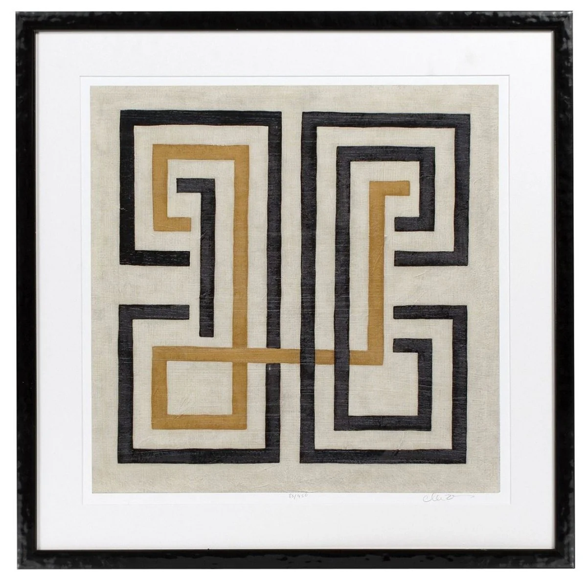 Casa Padrino conjunto de imágenes de diseñador multicolor / negro 69 x H. 69 cm - Cuadros de Pared Decorativos con Marco de Madera - Muebles de Diseñador