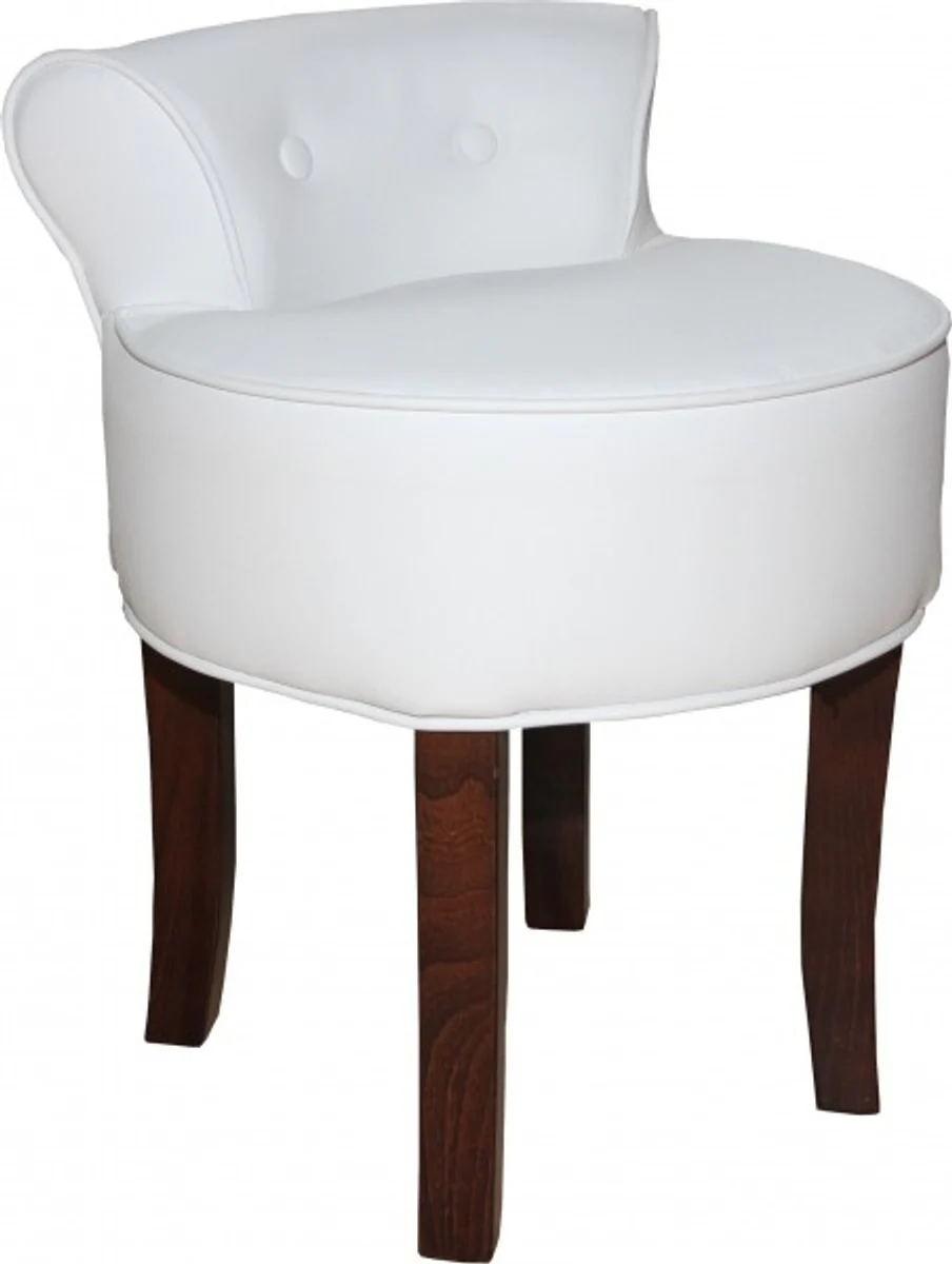Casa Padrino Dise?o heces Boston blanco / marr¨®n - silla de tocador barroca