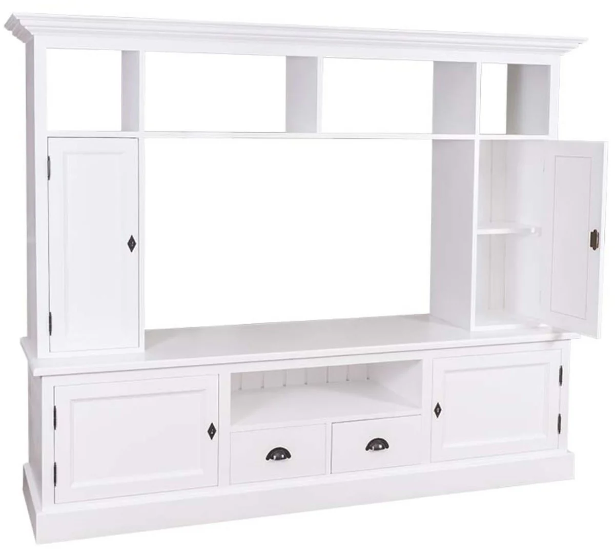 Casa Padrino Country Style Living Room TV Cabinet White 207 x 46 x H. 166 cm - Country Style Living Room Furniture