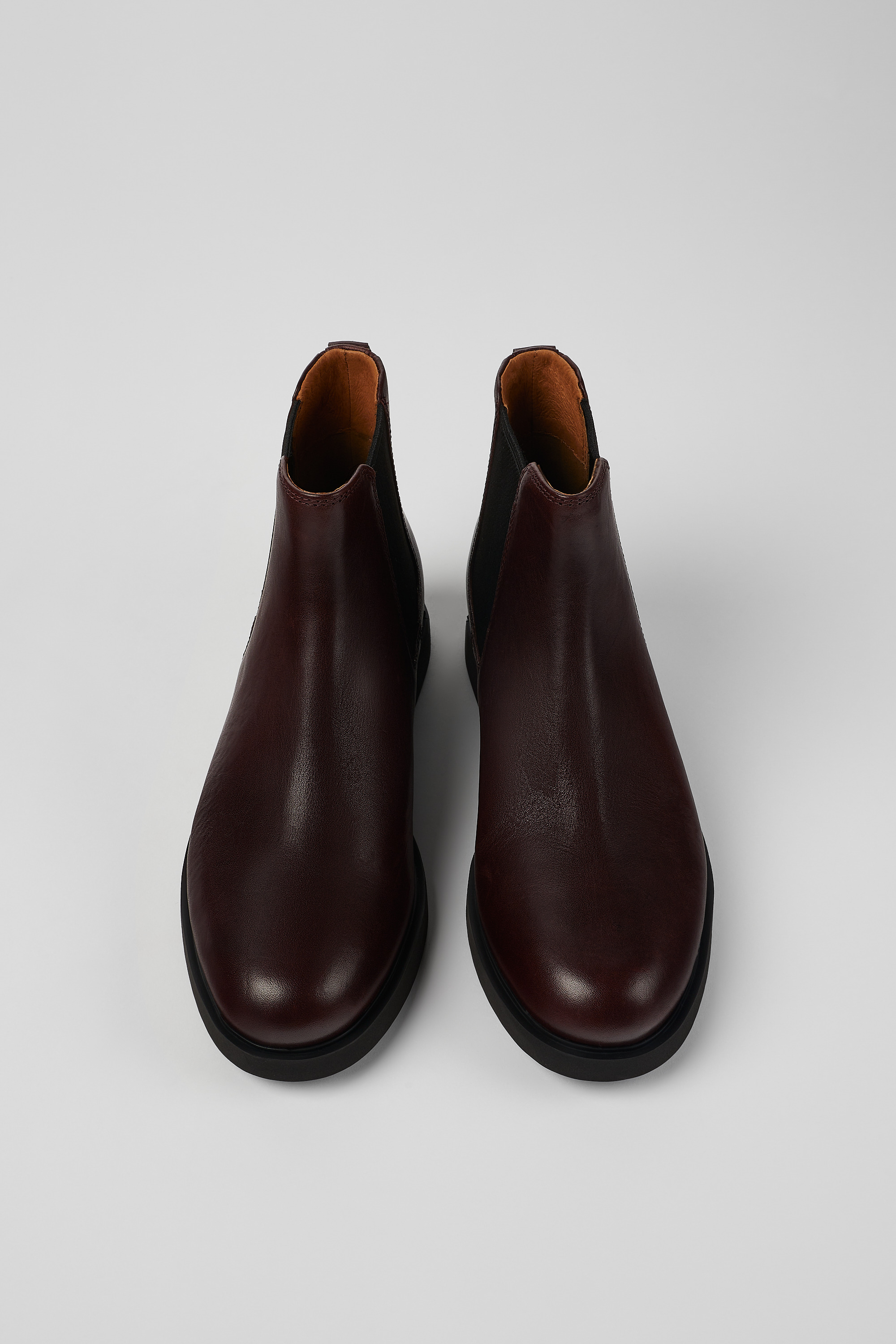 Iman - Burgundy leather Chelsea boots for women