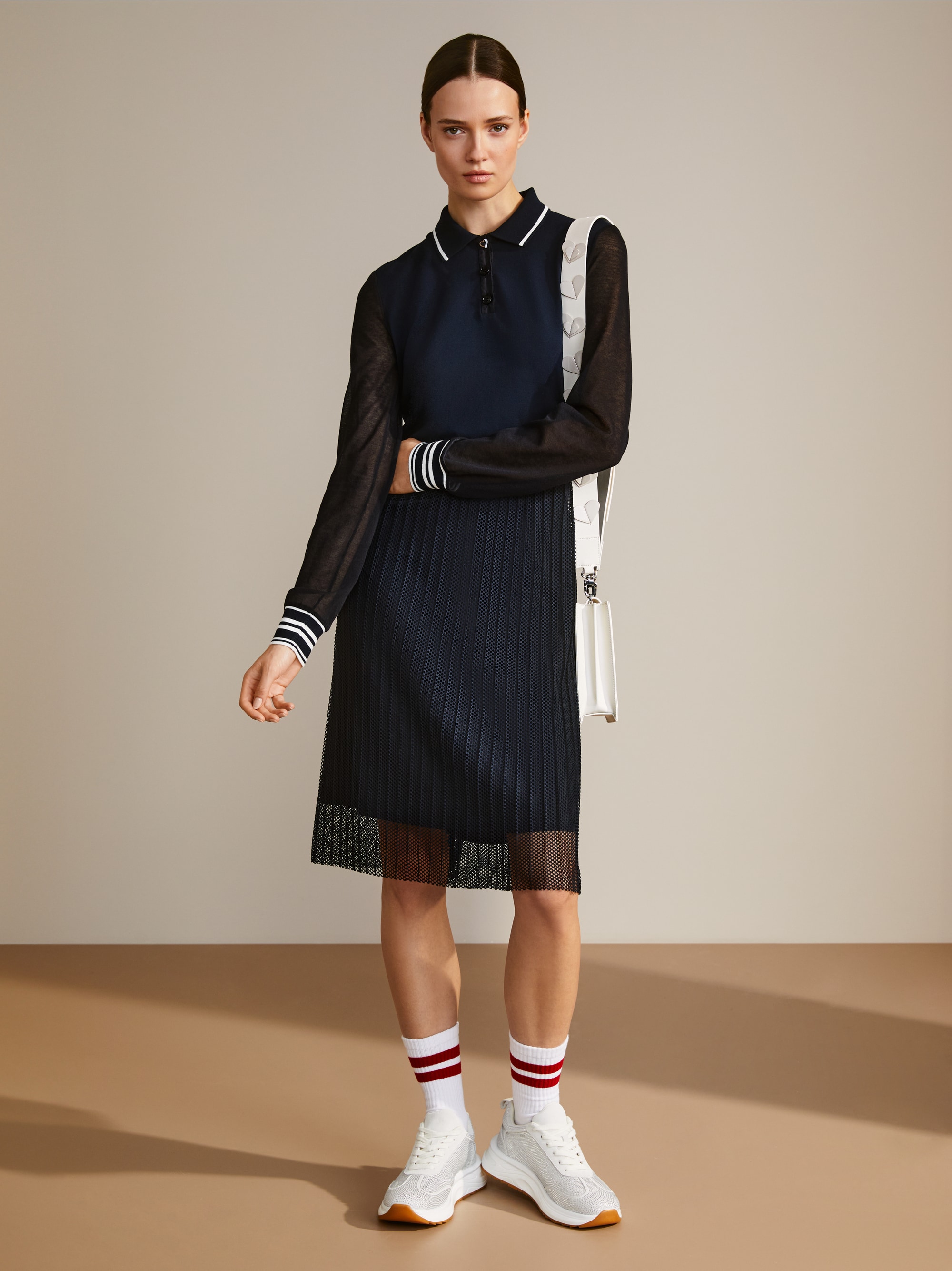 Marc-Cain Mixed fabric dress – Knitted in Germany