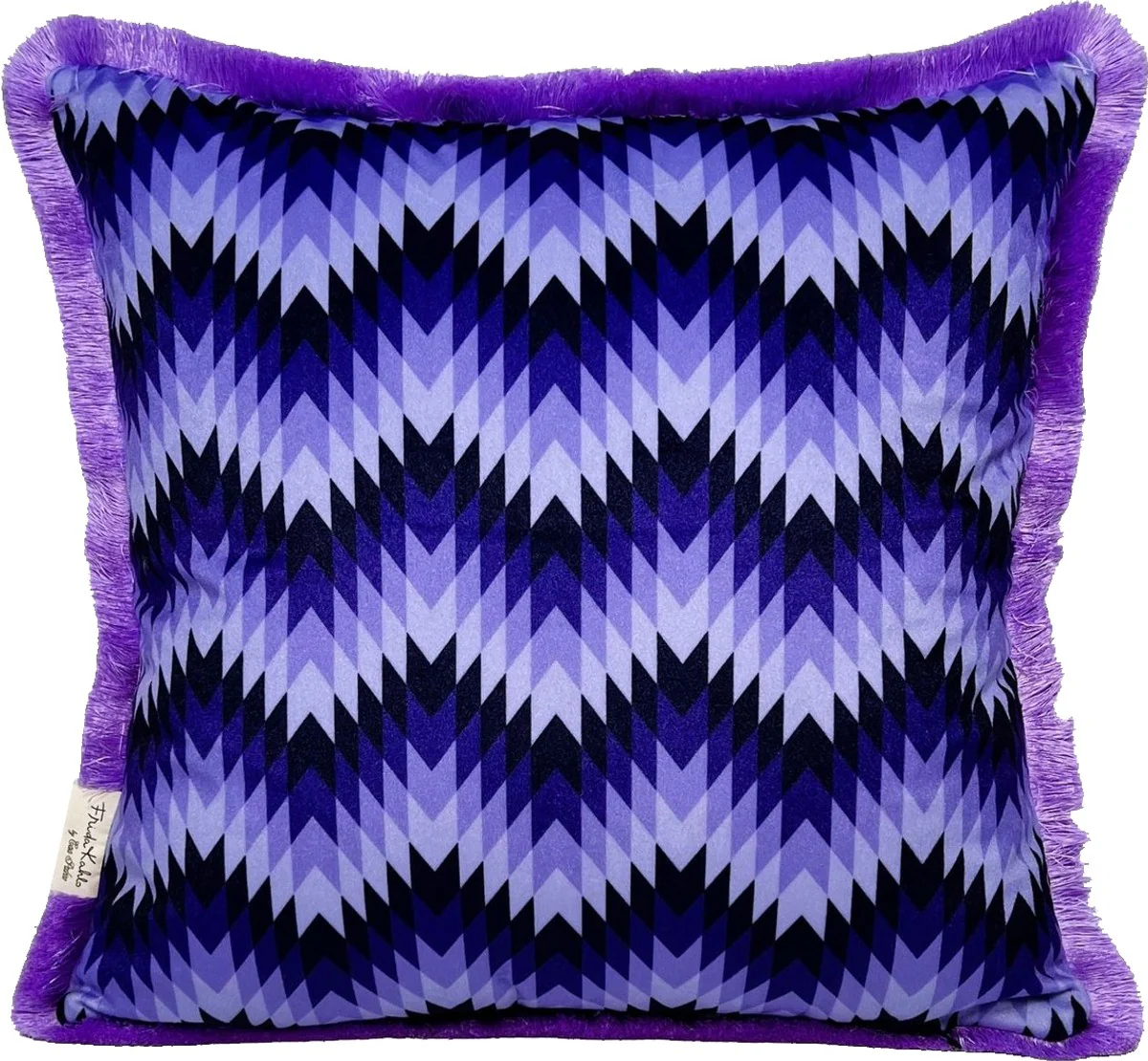 Frida Kahlo de Casa Padrino coj¨ªn decorativo de lujo con pedrer¨ªa colorido / negro / p¨²rpura