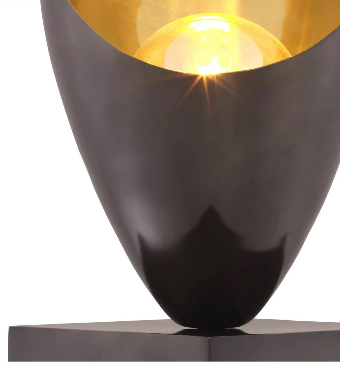 Casa Padrino lámpara de mesa de diseño de lujo bronce de cañón / oro / negro 30 x A. 70,5 cm - Elegante lámpara de escritorio con base de granito - Iluminación de lujo - Muebles de lujo