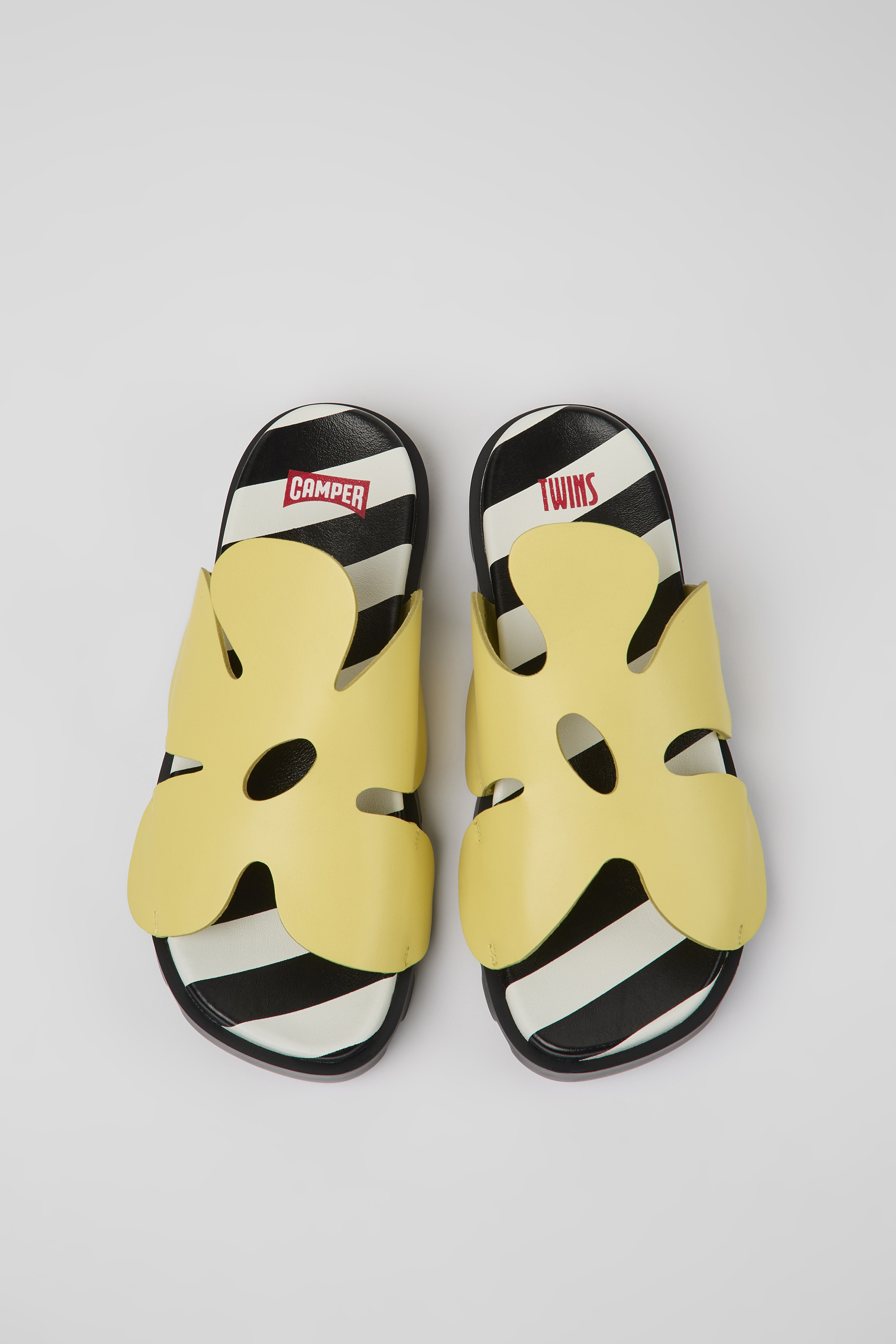 Twins - Yellow leather sandals for women