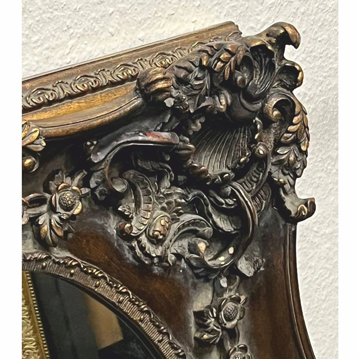 Casa Padrino espejo barroco oro antiguo / gris A. 88 cm - Muebles de estilo barroco