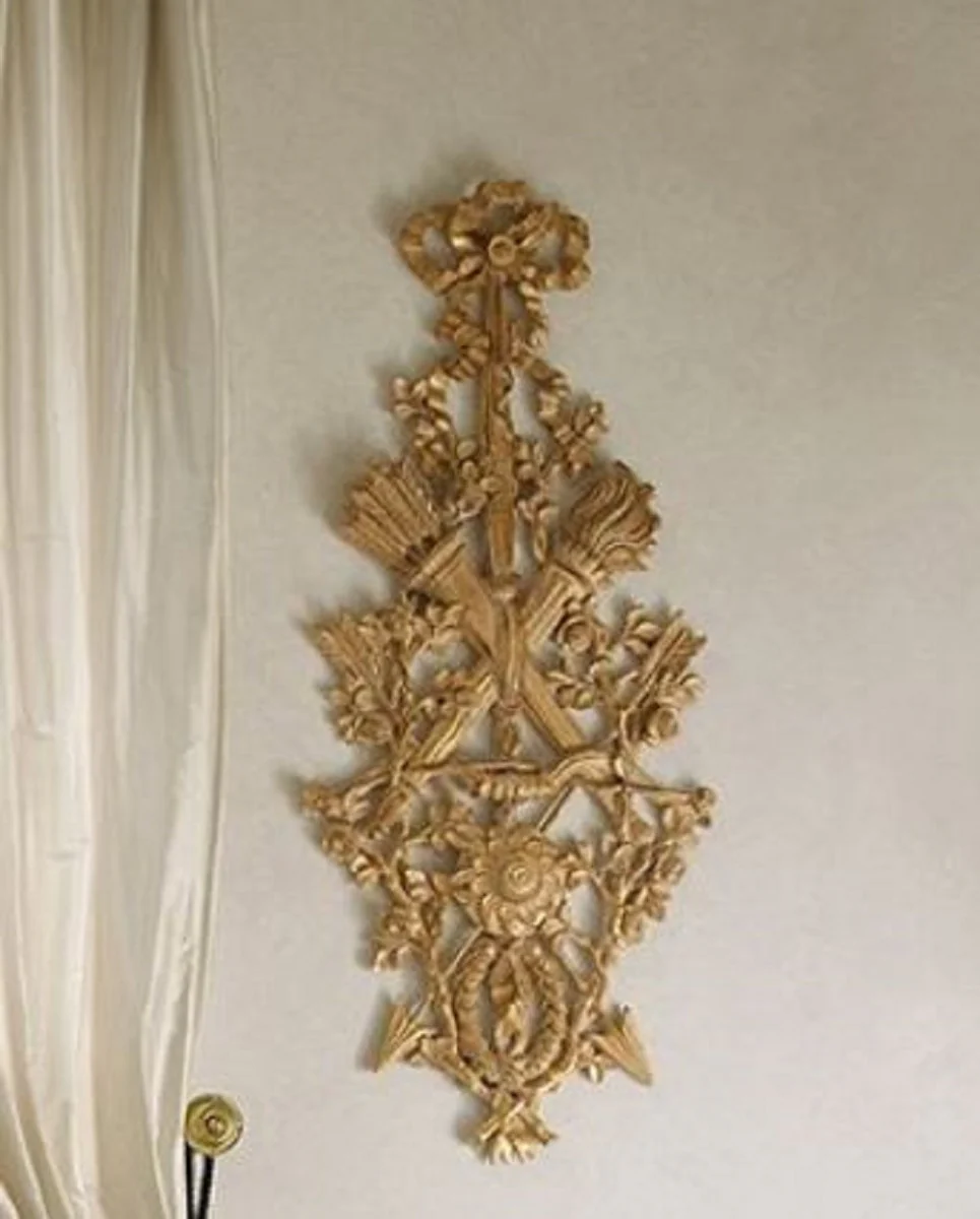 Casa Padrino adorno de pared barroco de lujo natural - Magnífico adorno de decoración de pared de madera maciza barroco - Decoración de pared barroco - Calidad de lujo - Hecho en Italia