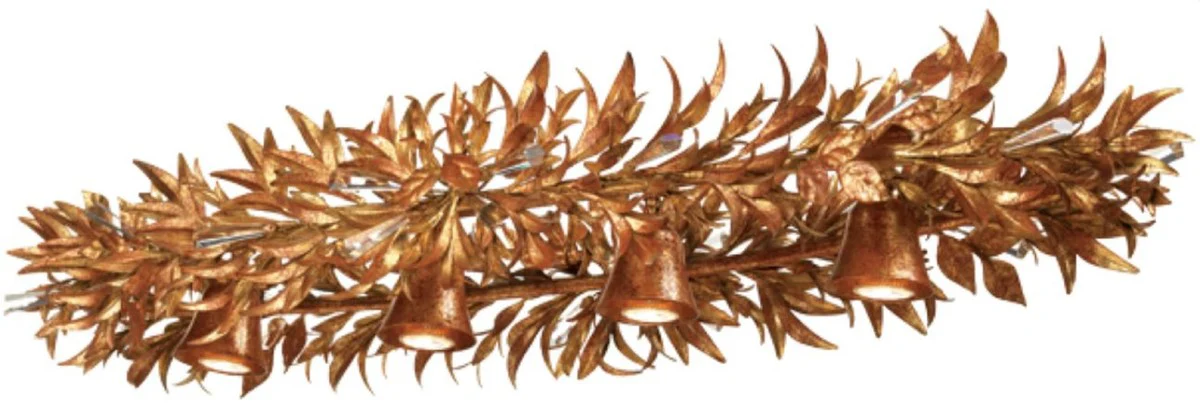 Casa Padrino l¨¢mpara de ara?a LED de cristal de lujo oro marr¨®n 115 cm - Hecho en Italia