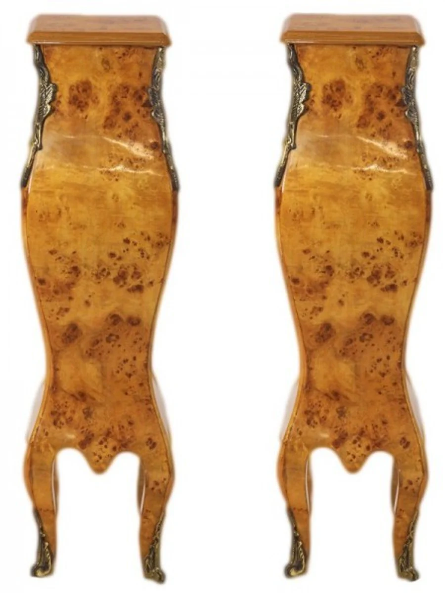 Casa Padrino Baroque columns Set burl wood optics - Side Set - column (2 pcs)