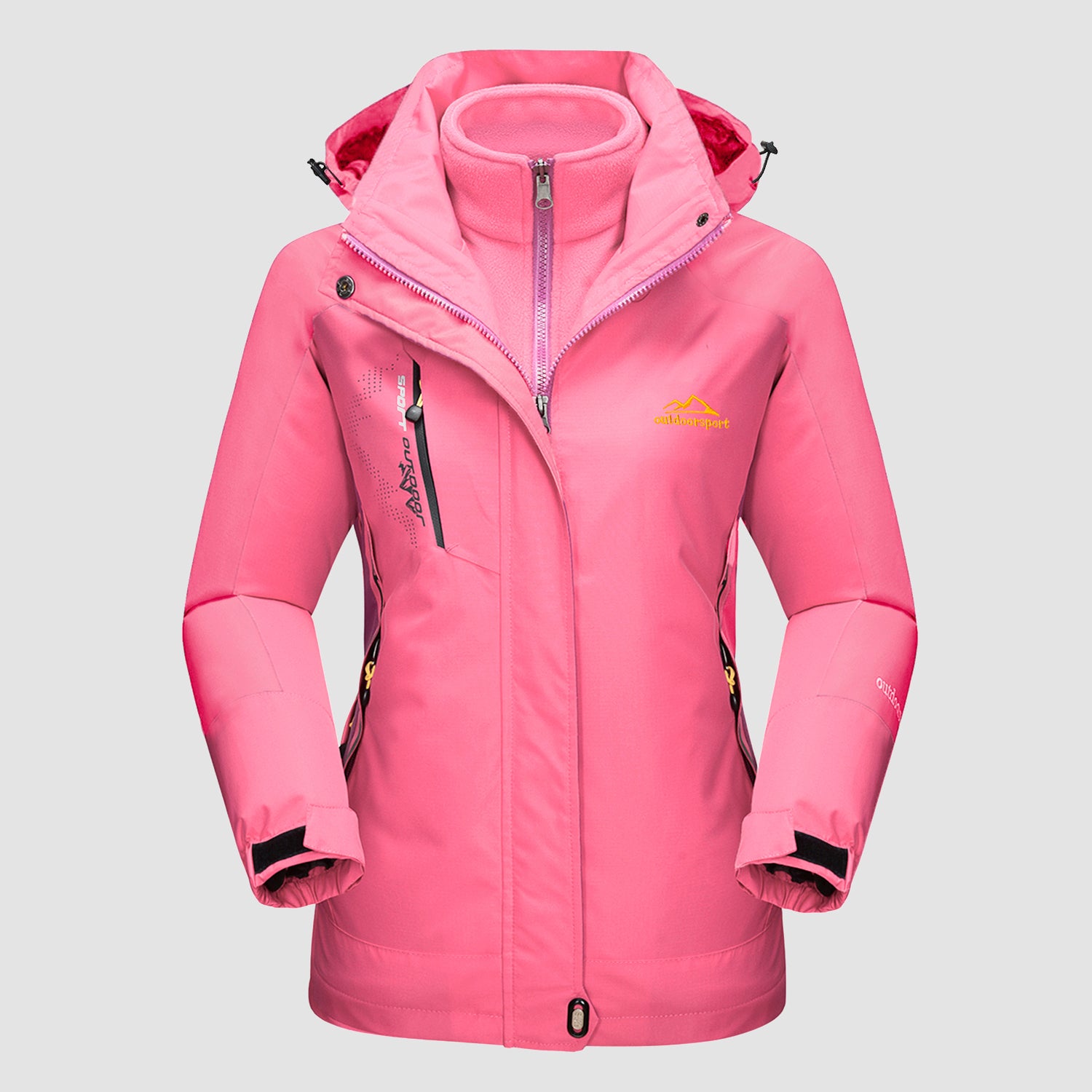 Women's Winter Coats 3-IN-1 Snow Ski Jacket Water Resistant Windproof Fleece Winter Jacket Parka