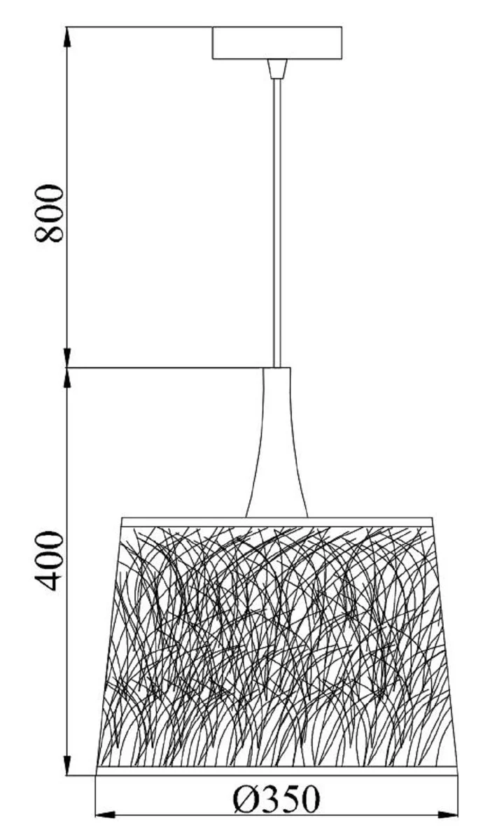 Casa Padrino lámpara colgante blanco / natural Ø 35 x H. 40 cm - Lámpara colgante con siluetas de árboles estampados