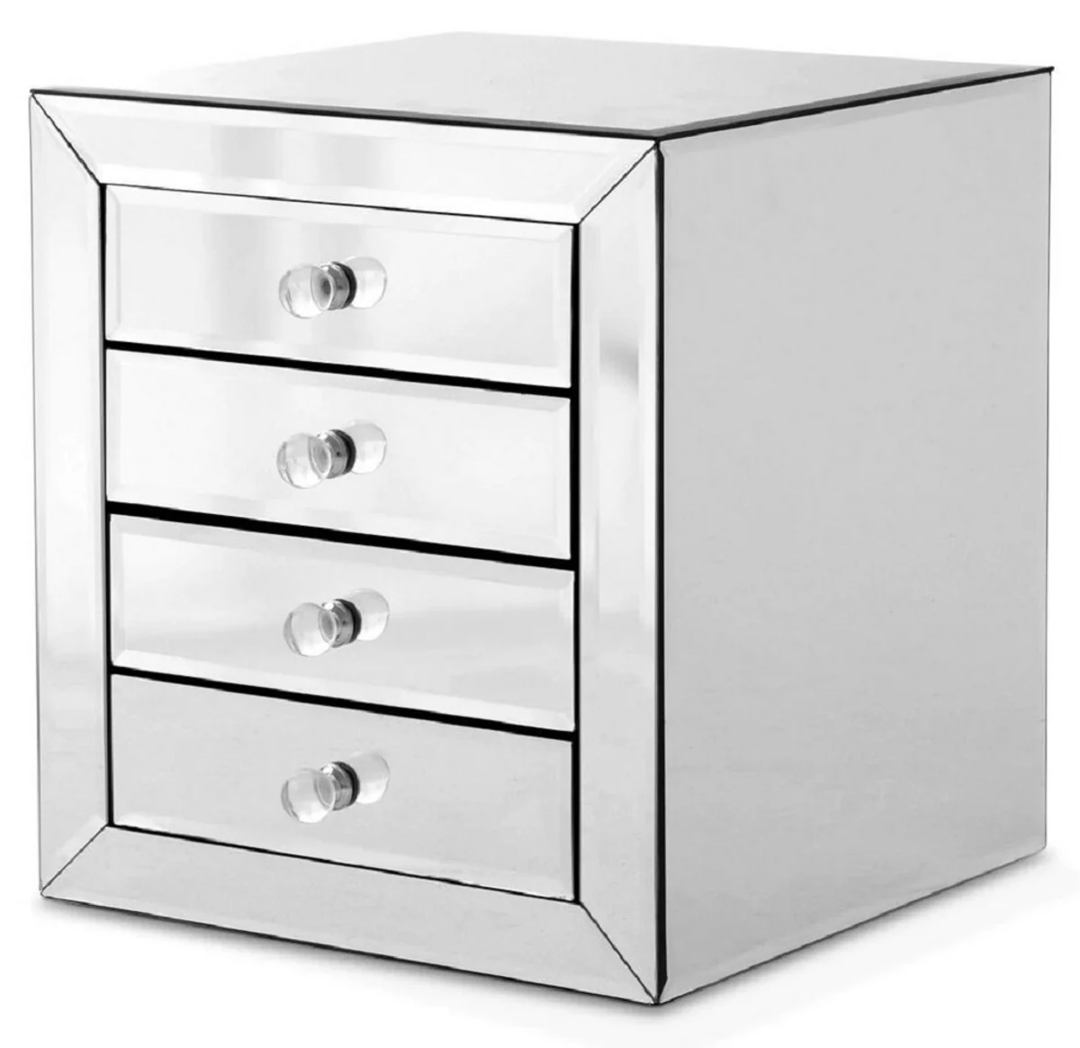 Casa Padrino c¨®moda de noche de lujo con 4 cajones - Mesita de noche con espejo - Muebles de lujo