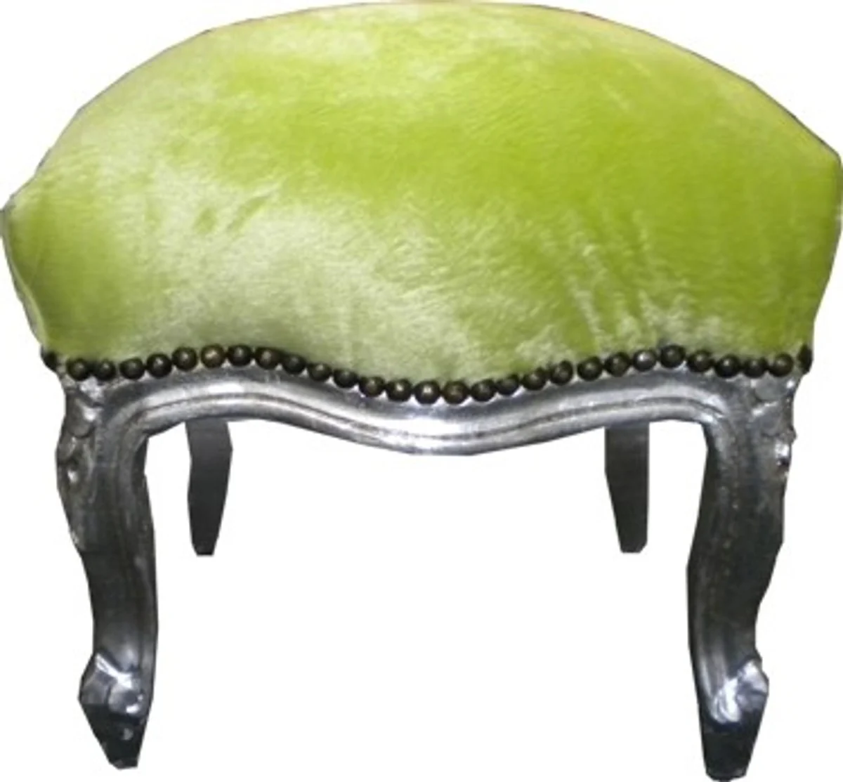 Casa Padrino barroco estrado jade verde / plata - Muebles - Heces de plata verde