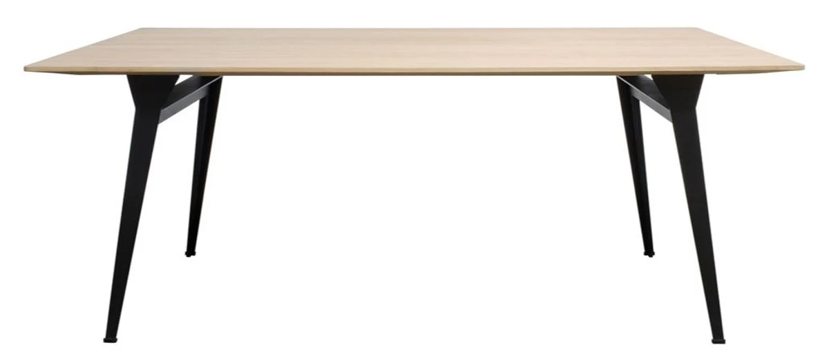 Casa Padrino mesa de comedor natural / negro - Muebles de Lujo para el Comedor