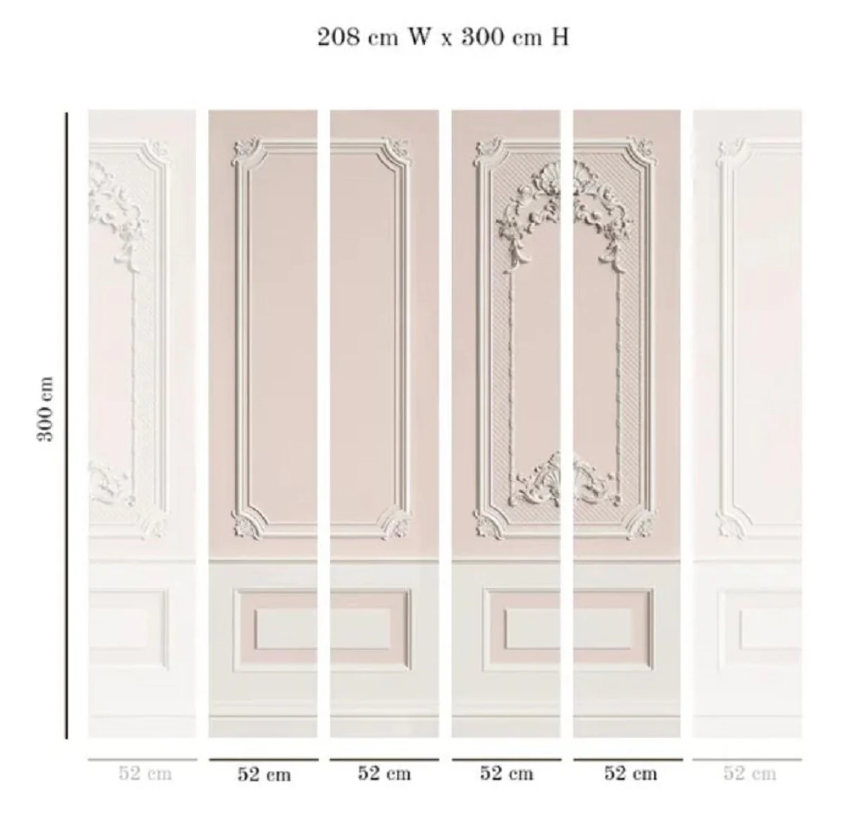 Casa Padrino papel pintado no tejido barroco de lujo rosa / gris - Papel pintado de salón de estilo barroco con patrón estuco elegante - Decoración de salón barroco - Decoración de pared barroco