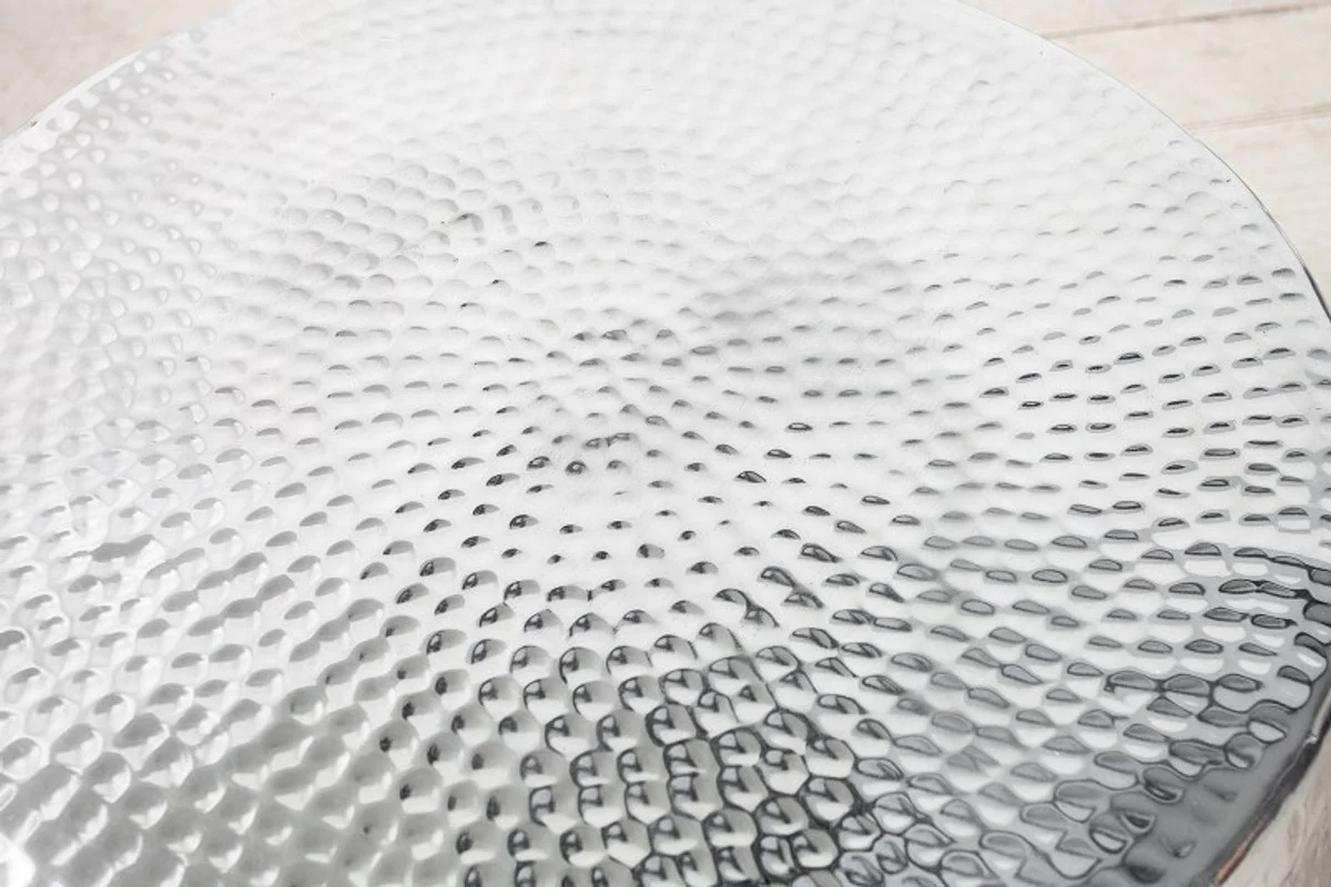 Mesa de centro de lujo Casa Padrino plata 60 cm aluminio - salón mesa de salón - único