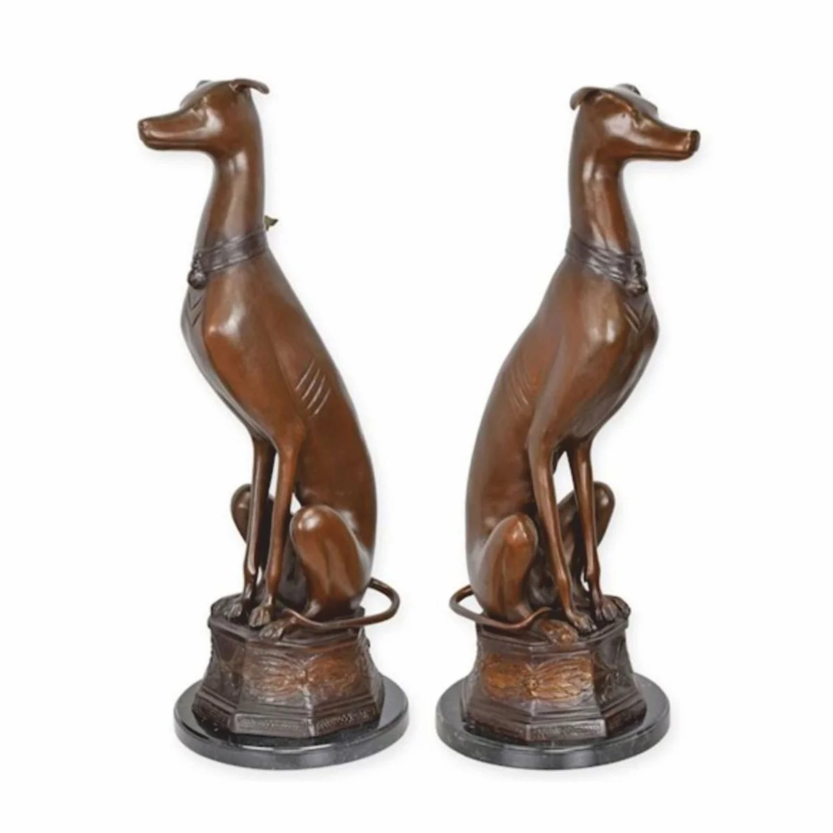 Casa Padrino conjunto de esculturas de bronce decorativas Art Nouveau galgos A. 75 cm - Figuras de bronce