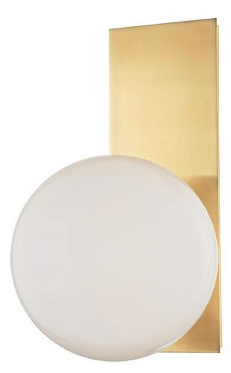 Casa Padrino lámpara de pared LED de lujo latón antiguo / blanco 19,1 x 16,5 x H. 32,4 cm - Lámpara de Hotel y Restaurante