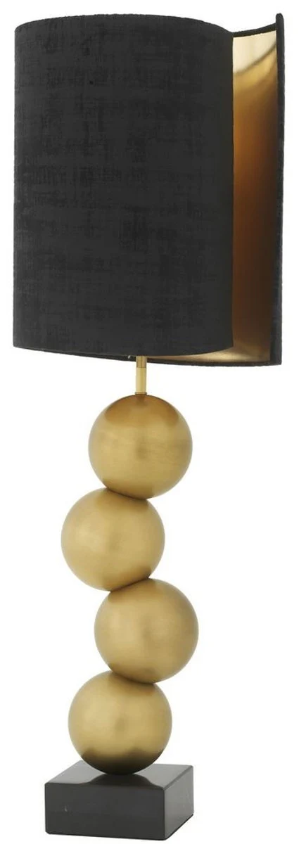 Casa Padrino lámpara de mesa de diseño latón antiguo / negro Ø 32 x A. 100 cm - Lámpara de escritorio moderna con base de mármol - Colección de Lujo