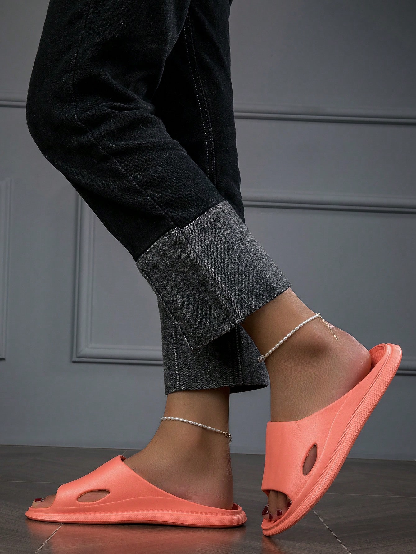 Women’s Eva Silent Indoor Slippers, Non-slip & Comfortable Open Toe Casual House Slides