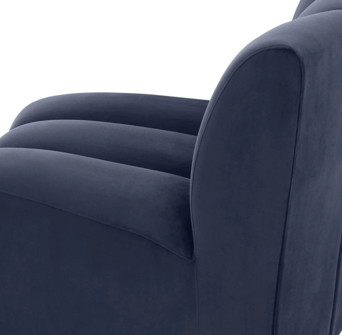 Casa Padrino sofá de terciopelo de lujo azul medianoche 109 x 95 x H. 83,5 cm - Sofá de Salón de Lujo Curvado y Extensible