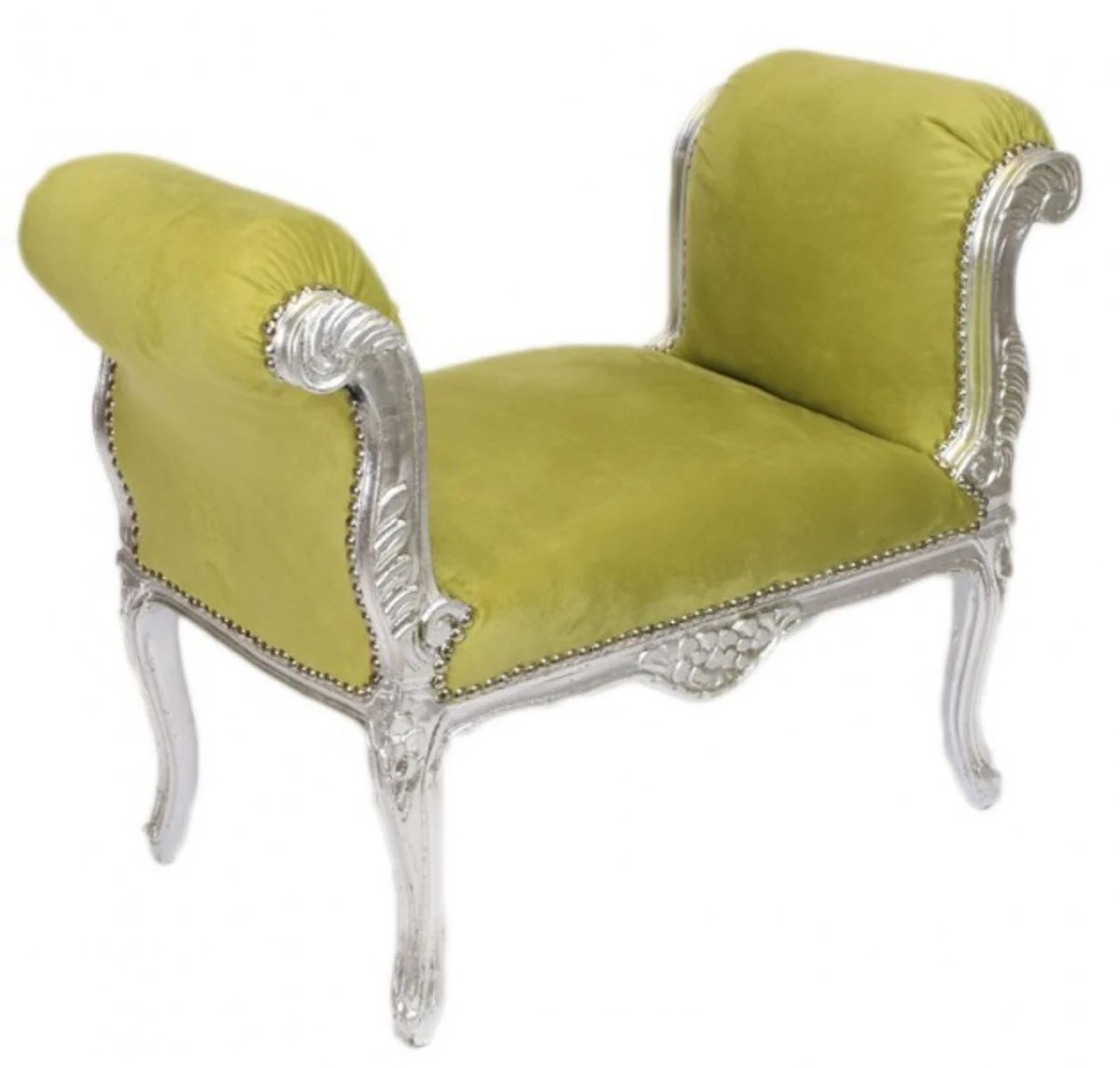 Casa Padrino barroco Taburete jade verde / plata - Banco