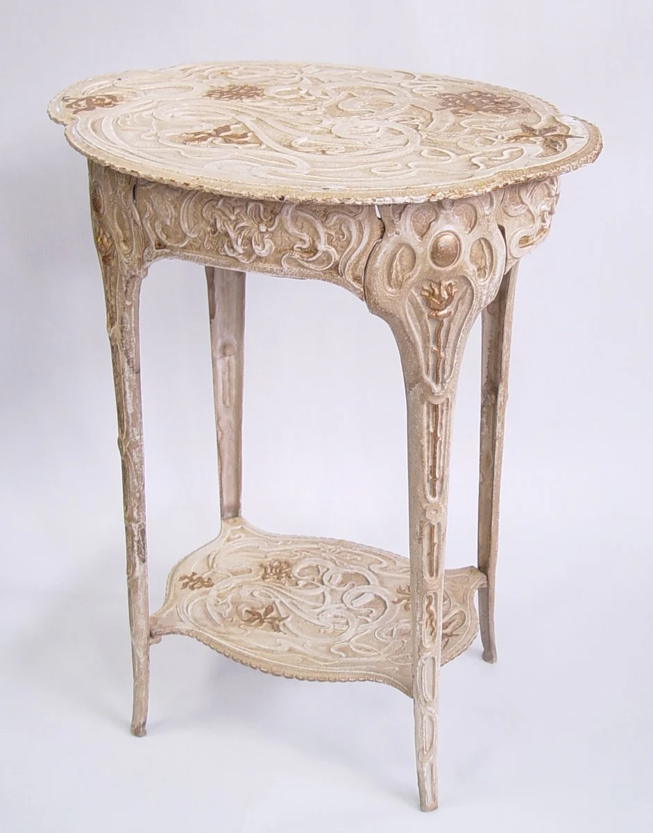 Barroco Mesa auxiliar de hierro forjado - 46,5 cm x 36 cm x H 60,5 cm - Vintage nostalgia