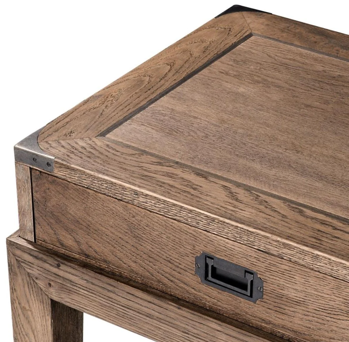 Casa Padrino consola de lujo con 3 cajones en color marr¨®n oscuro 162,5 x 47,5 x H. 76 cm - Mobiliario de sala de estar