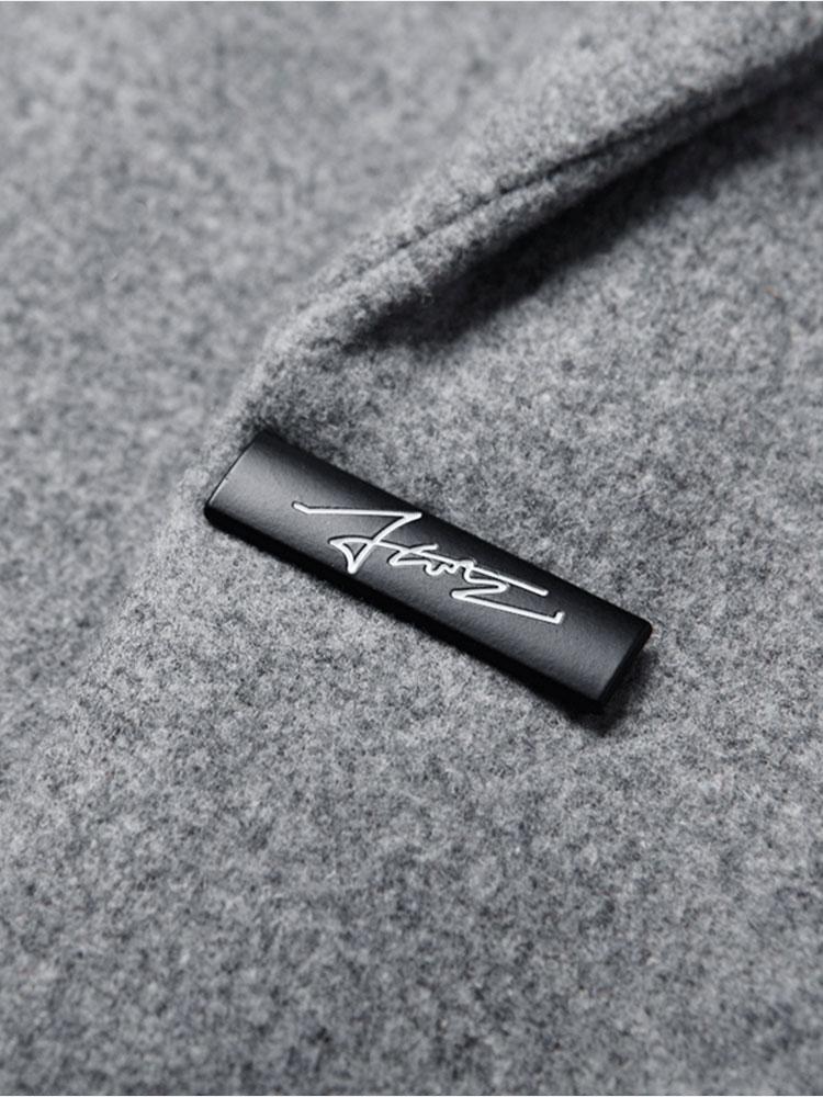 Single Breasted Notch Lapel Woolen Overcoat